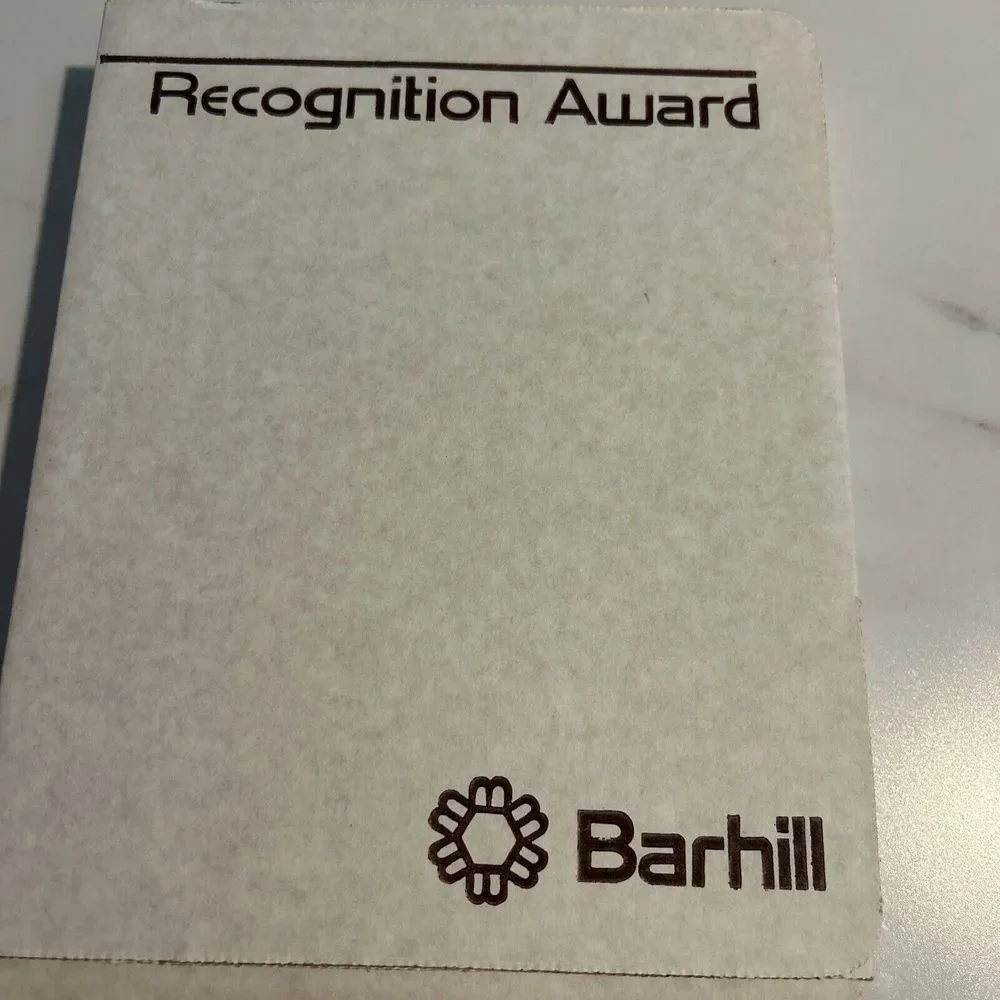 BARHILL genuine walnut Recognition‎ Award plaque shield 8.5